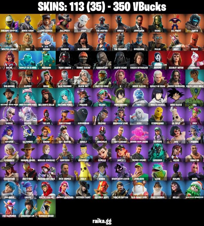 Fortnite Account ( PLAYSTATION / XBOX / PC / NINTENDO ) (Rogue Agent, Lina Scorch, Cobalt, Subzero, Cryptic, Omega) (113 Skins)