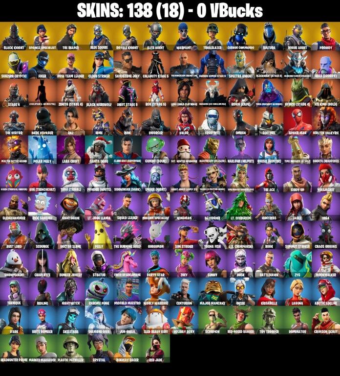 Fortnite Account ( PLAYSTATION / XBOX / PC / NINTENDO ) (BLACK KNIGHT, THE REAPER, FLOSS) (138 Skins)