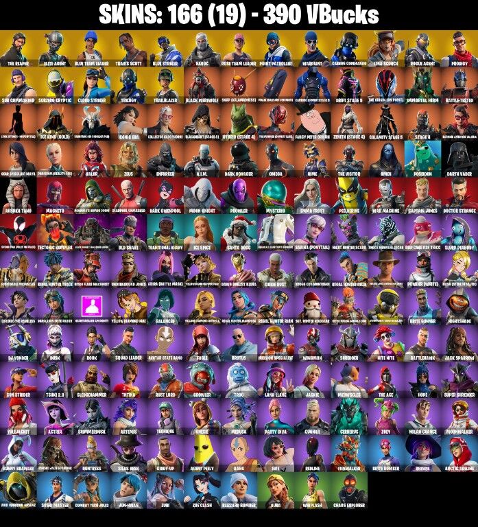 Fortnite Account ( PC / PLAYSTATION / XBOX / NINTENDO ) (Travis Scott, The Reaper, Take The L) (166 Skins)