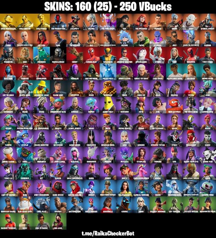 Fortnite Account ( PLAYSTATION / XBOX / PC / NINTENDO ) (Leviathan Axe, Gold Midas, Gold Brutus, Deadpool, Gold Meowscles) (160 Skins)
