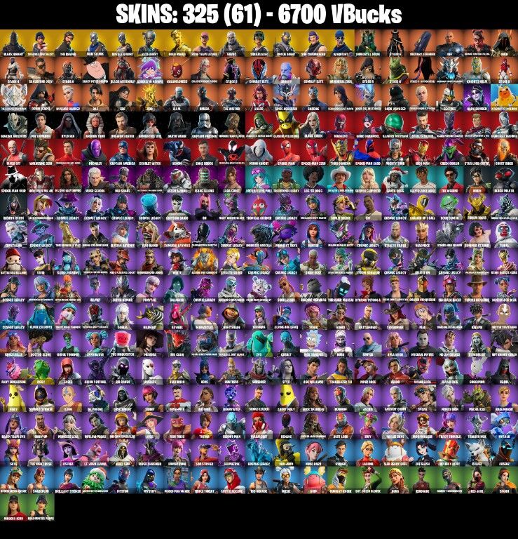 Fortnite Account ( PLAYSTATION / XBOX / PC / NINTENDO ) (BLACK KNIGHT, SPARKLE SPECIALIST, THE REAPER, FLOSS) (325 Skins)