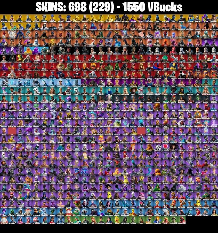 Fortnite Account ( PLAYSTATION / XBOX / PC ) (BLACK KNIGHT, TRAVIS SCOTT, THE REAPER, LEVIATHAN AXE) (698 Skins)