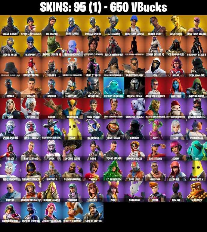 Fortnite Account ( PLAYSTATION / XBOX / PC / NINTENDO ) (Travis Scott, Black Knight, OG STW) (95 Skins)