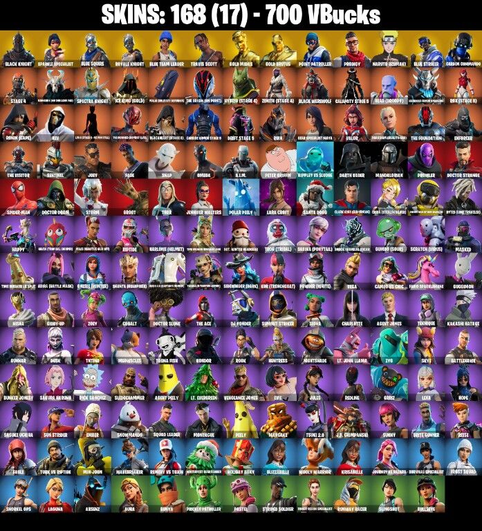 Fortnite Account ( PC / PLAYSTATION / XBOX / NINTENDO ) (BLACK KNIGHT, TRAVIS SCOTT, MAKO, FLOSS) (168 Skins)