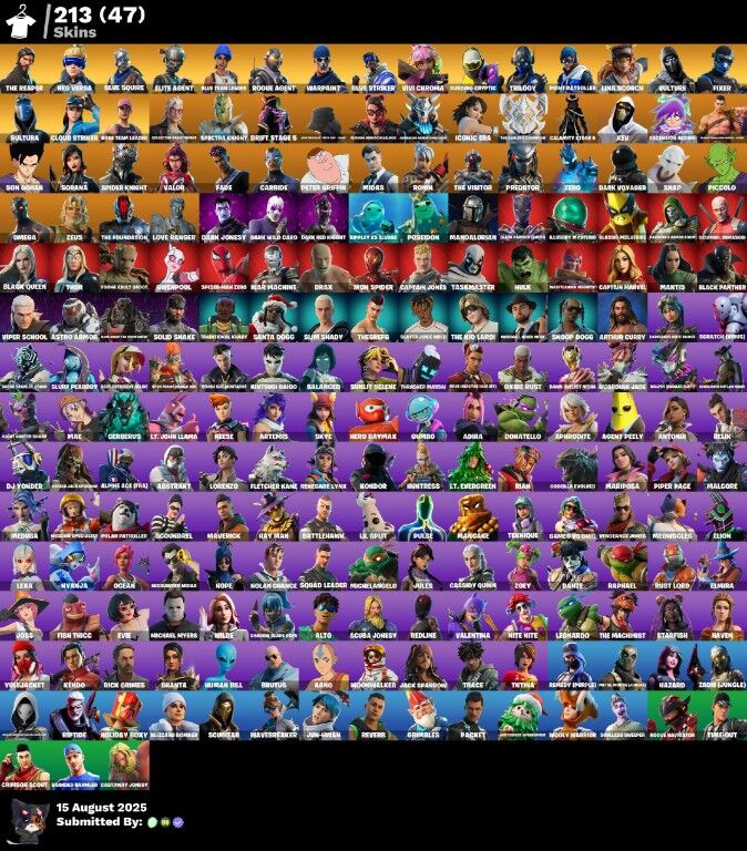 Fortnite Account ( PLAYSTATION / XBOX / PC / NINTENDO ) (THE REAPER, NEO VERSA, BLUE SQUIRE, ELITE AGENT, ROGUE AGENT) (213 Skins)