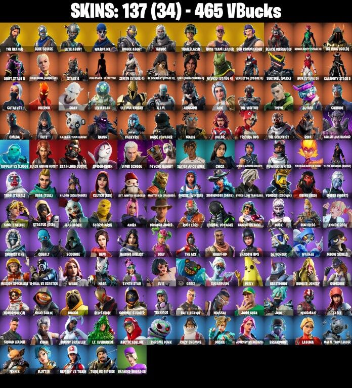 Fortnite Account ( PLAYSTATION / XBOX / PC / NINTENDO ) (THE REAPER, BLUE SQUIRE) (137 Skins)
