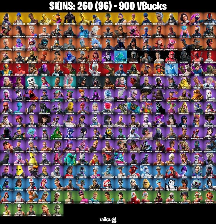 Fortnite Account ( PLAYSTATION / XBOX / PC / NINTENDO ) (TRAVIS SCOTT, OG STW, GLOW, HAVOC, CANDY AXE, MERRY MINT AXE, FISHSTICK) (260 Skins)