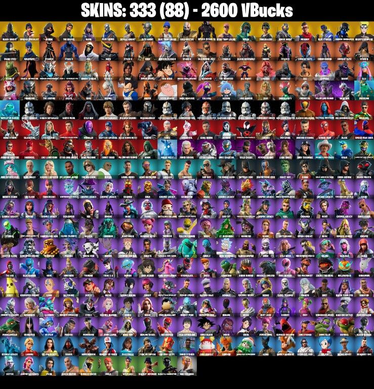 Fortnite Account ( PLAYSTATION / XBOX / PC / NINTENDO ) (BLACK KNIGHT, IKONIK, LEVIATHAN AXE, THE REAPER) (333 Skins)