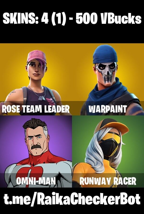 Fortnite Account ( PLAYSTATION / XBOX / PC / NINTENDO ) (OMNI-MAN, RUNWAY RACER) (4 Skins)