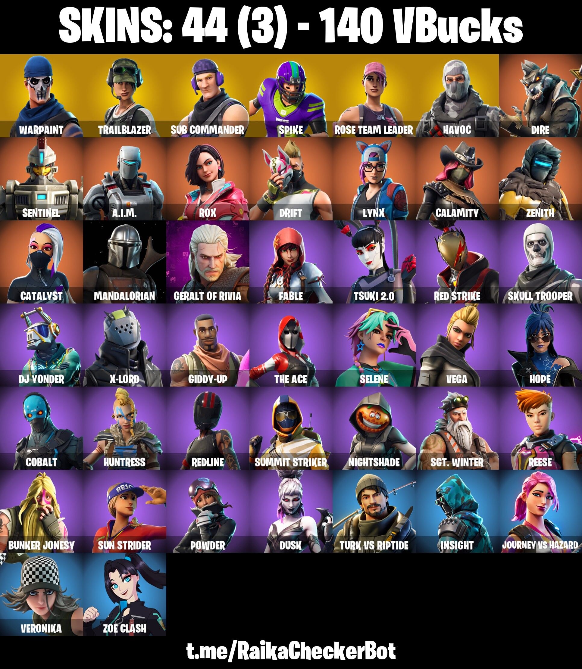 Fortnite Account ( PLAYSTATION / XBOX / PC / NINTENDO ) (TRAILBLAZER, SPIKE, HAVOC, OG STW) (44 Skins)