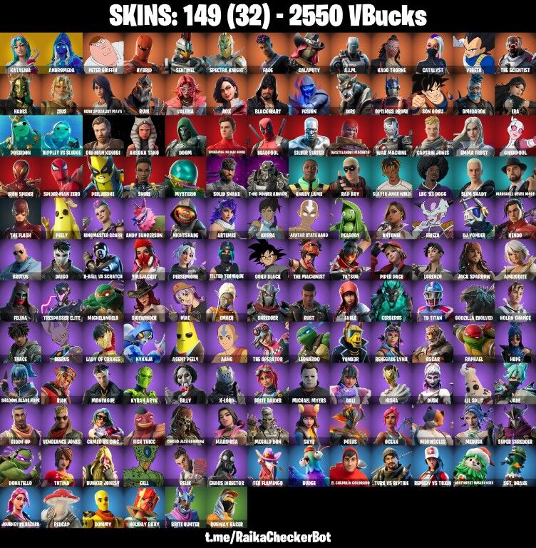 Fortnite Account ( PLAYSTATION / XBOX / PC / NINTENDO ) (Katalina, Andromeda, Astroworld, Cyclone) (149 Skins)