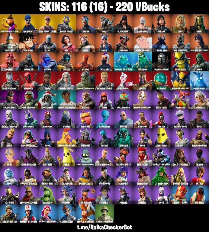 Fortnite Account ( PLAYSTATION / XBOX / PC / NINTENDO ) (FISHSTICK (WORLD CUP), ROGUE AGENT) (116 Skins)
