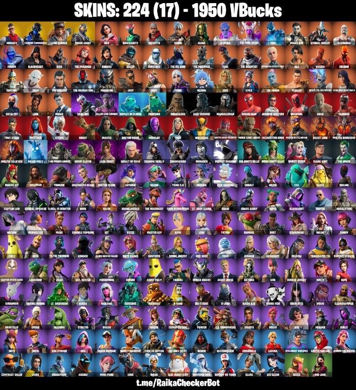 Fortnite Account ( PC ) (Rogue Agent, The Joker, Green Roots Billis) (224 Skins)