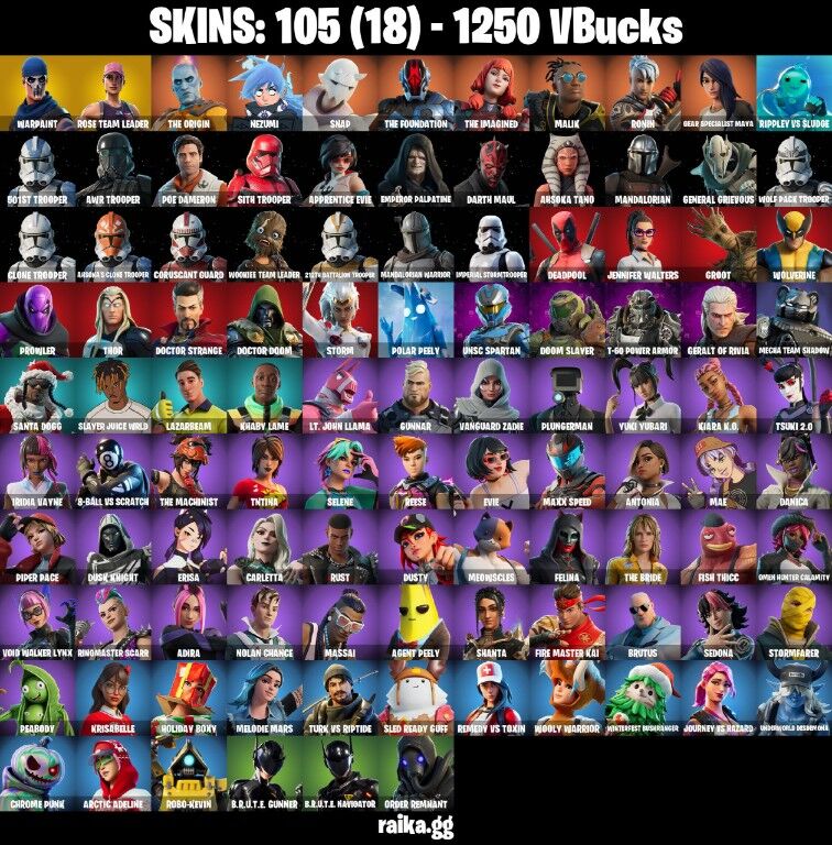 Fortnite Account ( PLAYSTATION / XBOX / PC / NINTENDO ) (GEAR SPECIALIST MAYA, OG STW, KHABY LAME, ADIRA, THE ORIGIN) (105 Skins)