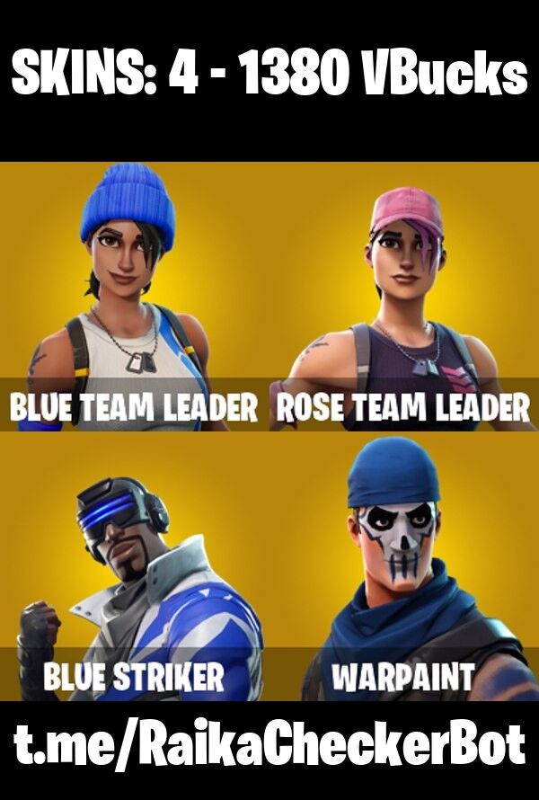 Fortnite Account ( PLAYSTATION / XBOX / PC / NINTENDO ) (BLUE TEAM LEADER, BLUE STRIKER) (4 Skins)