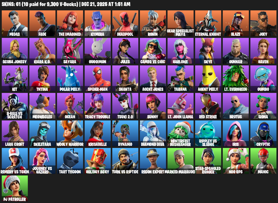 Fortnite Account ( PC ) (Lara Croft) (61 Skins)
