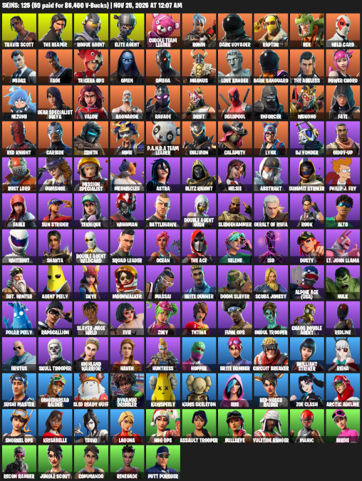 Fortnite Account ( PC / XBOX ) (Travis Scott) (125 Skins)