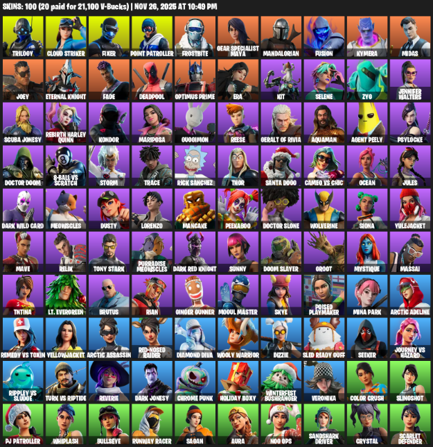 Fortnite Account ( PC / XBOX ) (Leviathan Axe) (100 Skins)