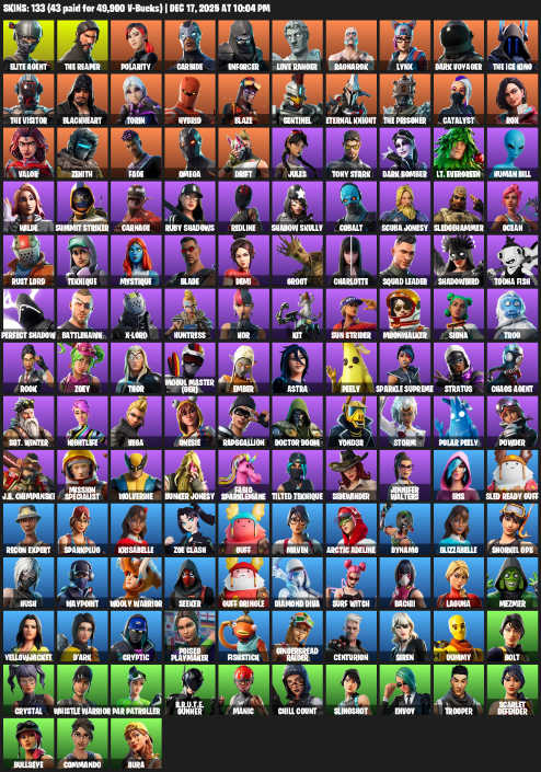 Fortnite Account ( PC / XBOX ) (Elite Agent, The Reaper, Omega, Polarity, Carbide, Enforcer, Love Ranger, Ragnarok, Lynx, Dark Voyager, Blackheart, Torin, Hybrid, Blaze, Sentinel, Eternal Knight, Catalyst) (133 Skins)