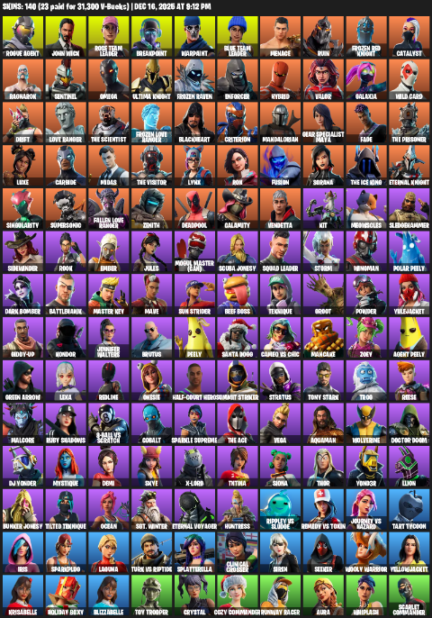 Fortnite Account ( PC ) (Leviathan Axe) (140 Skins)