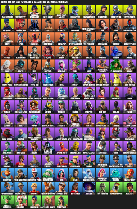 Fortnite Account ( PC / PLAYSTATION ) (Floss, Take The L, OG STW, Black Knight, Travis Scott, Sparkle Specialist, Royale Knight, The Reaper, Elite Agent) (145 Skins)