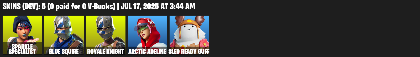 Fortnite Account ( PLAYSTATION / XBOX / PC ) (Floss, Sparkle Specialist, Royale Knight, Blue Squire, Arctic Adeline) (5 Skins)