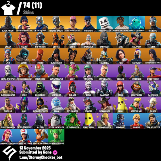 Fortnite Account ( XBOX / PC ) (OG STW, Black Knight, Sparkle Specialist, Blue Squire, Royale Knight, Rose Team Leader, Warpaint, AC/DC, Rose Glow, Mean Streak) (74 Skins)