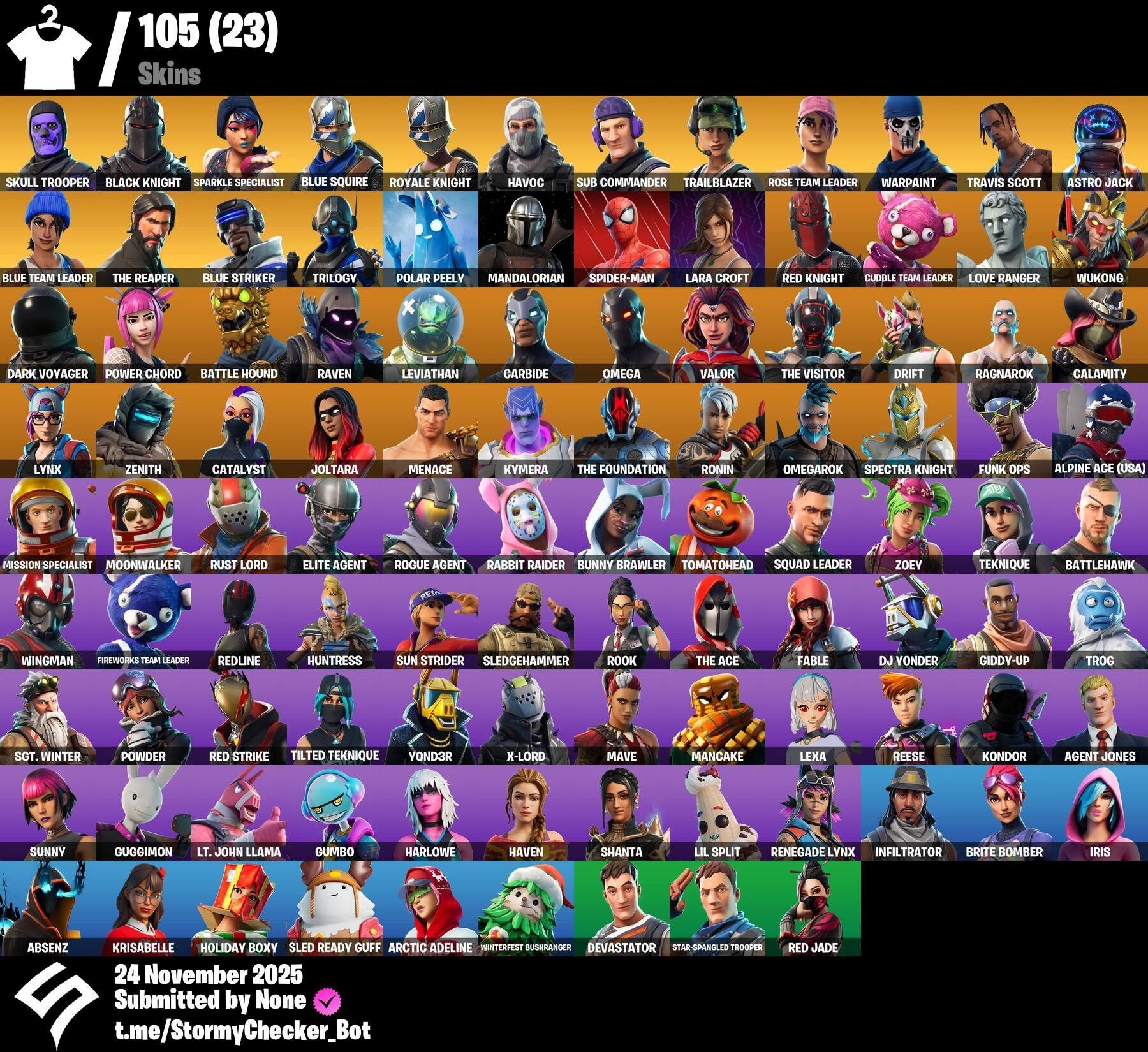 Fortnite Account ( XBOX / PC ) (OG STW, OG Skull Trooper, Black Knight, Sparkle Specialist, Blue Squire, Royale Knight, Havoc, Sub Commander, Trailblazer) (105 Skins)