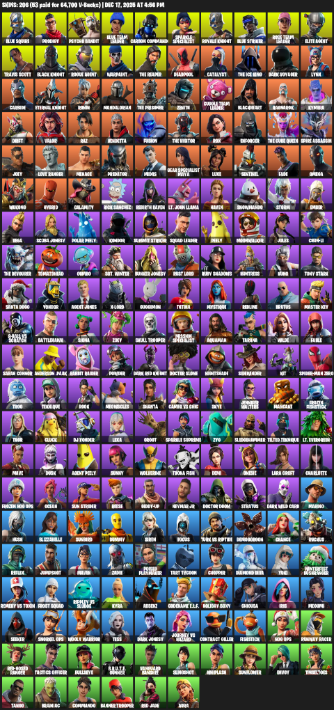 Fortnite Account ( PC / XBOX ) (Leviathan Axe, Take The L, Floss, OG STW, Black Knight, Travis Scott, Sparkle Specialist, Royale Knight) (206 Skins)