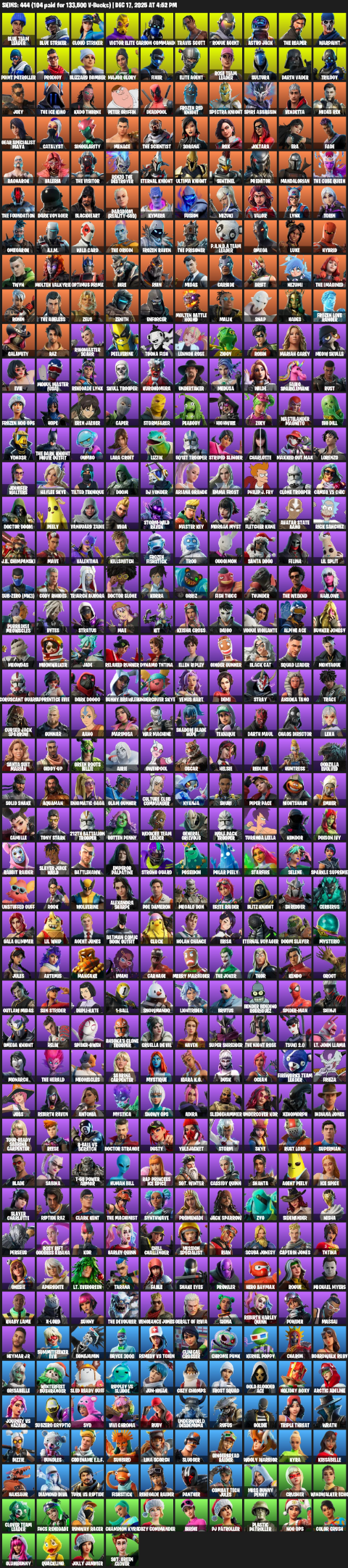 Fortnite Account ( PLAYSTATION / XBOX / PC ) (Merry Mint Axe, Take The L, OG STW, Renegade Raider, Travis Scott, The Reaper, Elite Agent, Omega) (444 Skins)