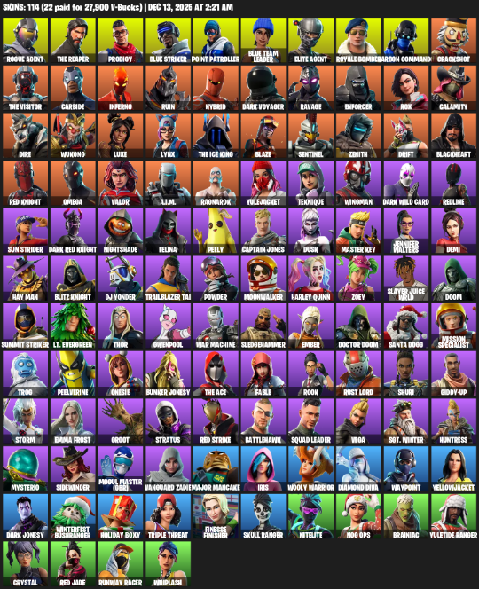 Fortnite Account ( PLAYSTATION / XBOX / PC ) (Take The L, The Reaper, Elite Agent, Omega, Rogue Agent, Prodigy, Blue Striker, Point Patroller) (114 Skins)