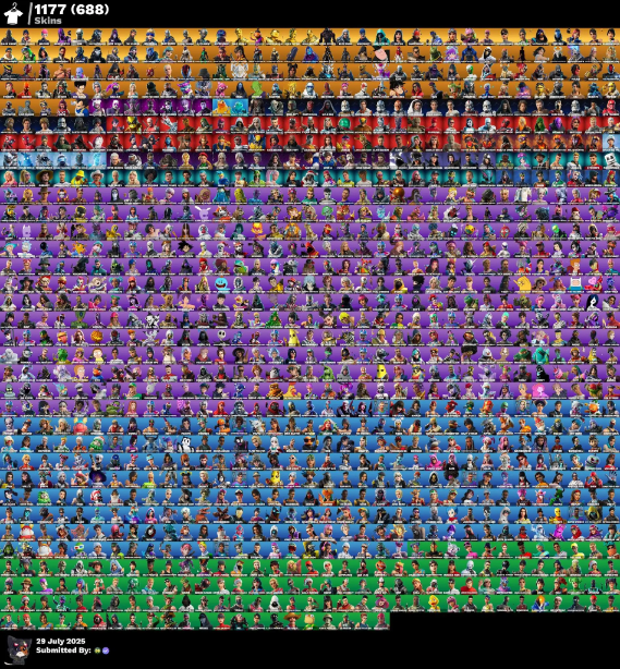 Fortnite Account ( PLAYSTATION / XBOX / PC ) (Black Knight, Unchained Ramirez, Wildcat, Dark Vertex, Eon, Huntmaster Saber, Dark Skully) (1177 Skins)