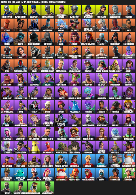 Fortnite Account ( PLAYSTATION / XBOX / PC ) (Floss, Take The L, OG STW, Black Knight, Sparkle Specialist, Royale Knight, The Reaper, Elite Agent) (134 Skins)