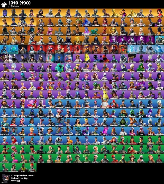 Fortnite Account ( PLAYSTATION / XBOX / PC ) (OG STW, Og Skull Trooper, OG Aerial Assault Trooper, Black Knight, Sparkle Specialist, IKONIK, Purple Skull Trooper) (310 Skins)