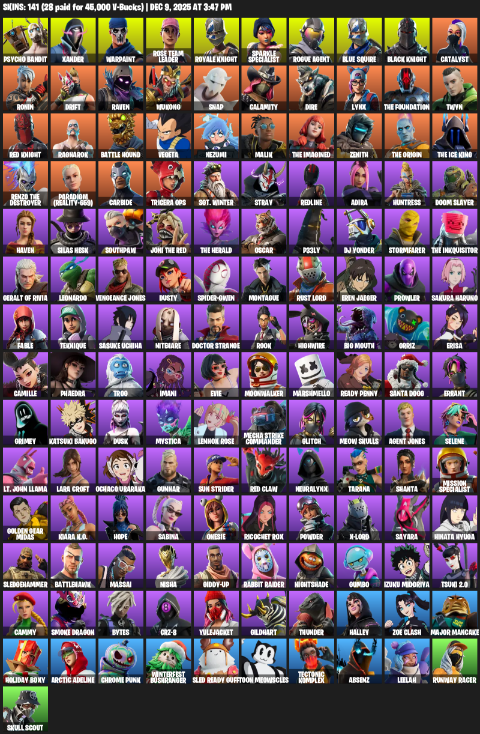 Fortnite Account ( PLAYSTATION / XBOX / PC ) (Floss, Take The L, OG STW, Black Knight, Sparkle Specialist, Royale Knight, Blue Squire, Lara Croft) (141 Skins)