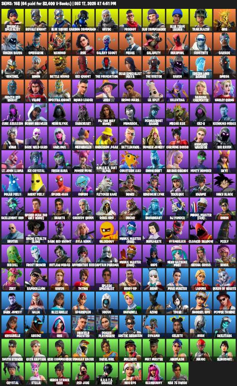 Fortnite Account ( PC / XBOX ) (Floss, Sparkle Specialist, Royale Knight, Blue Squire, Omega, Carbon Commando, Havoc, Prodigy) (158 Skins)