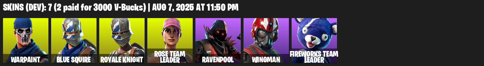 Fortnite Account ( PC / XBOX ) (OG STW, Royale Knight, Blue Squire, Warpaint, Rose Team Leader, Ravenpool, Wingman) (7 Skins)