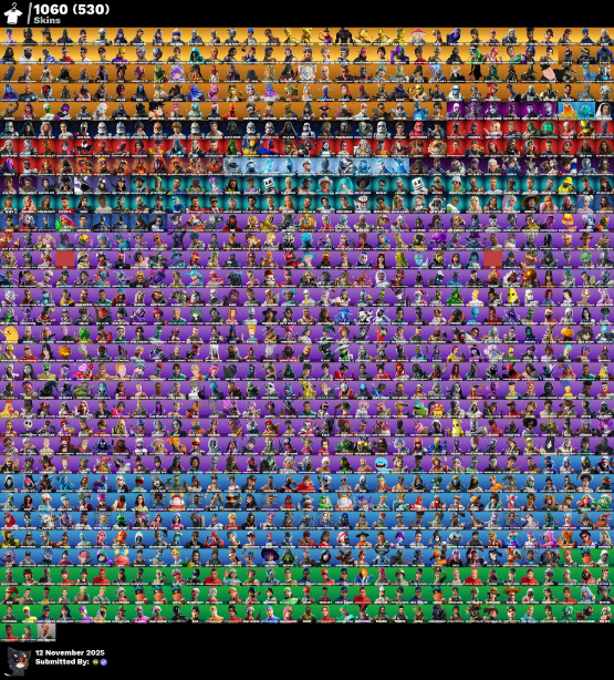 Fortnite Account ( PC ) (OG Ghoul Trooper, OG Aerial Assault Trooper, OG Renegade Raider, Travis Scott, Black Knight, Sparkle Specialist) (1060 Skins)