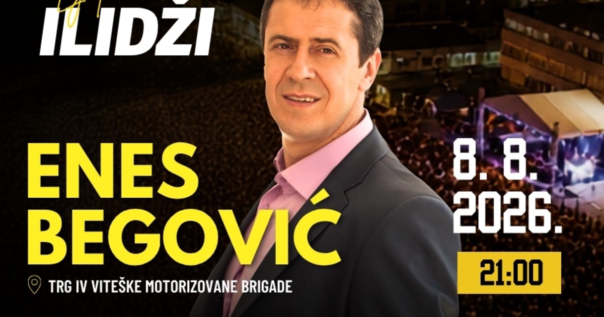 Ljeto na Ilidži: Enes Begović nastupa 8. augusta na Trgu Četvrte viteške motorizovane brigade