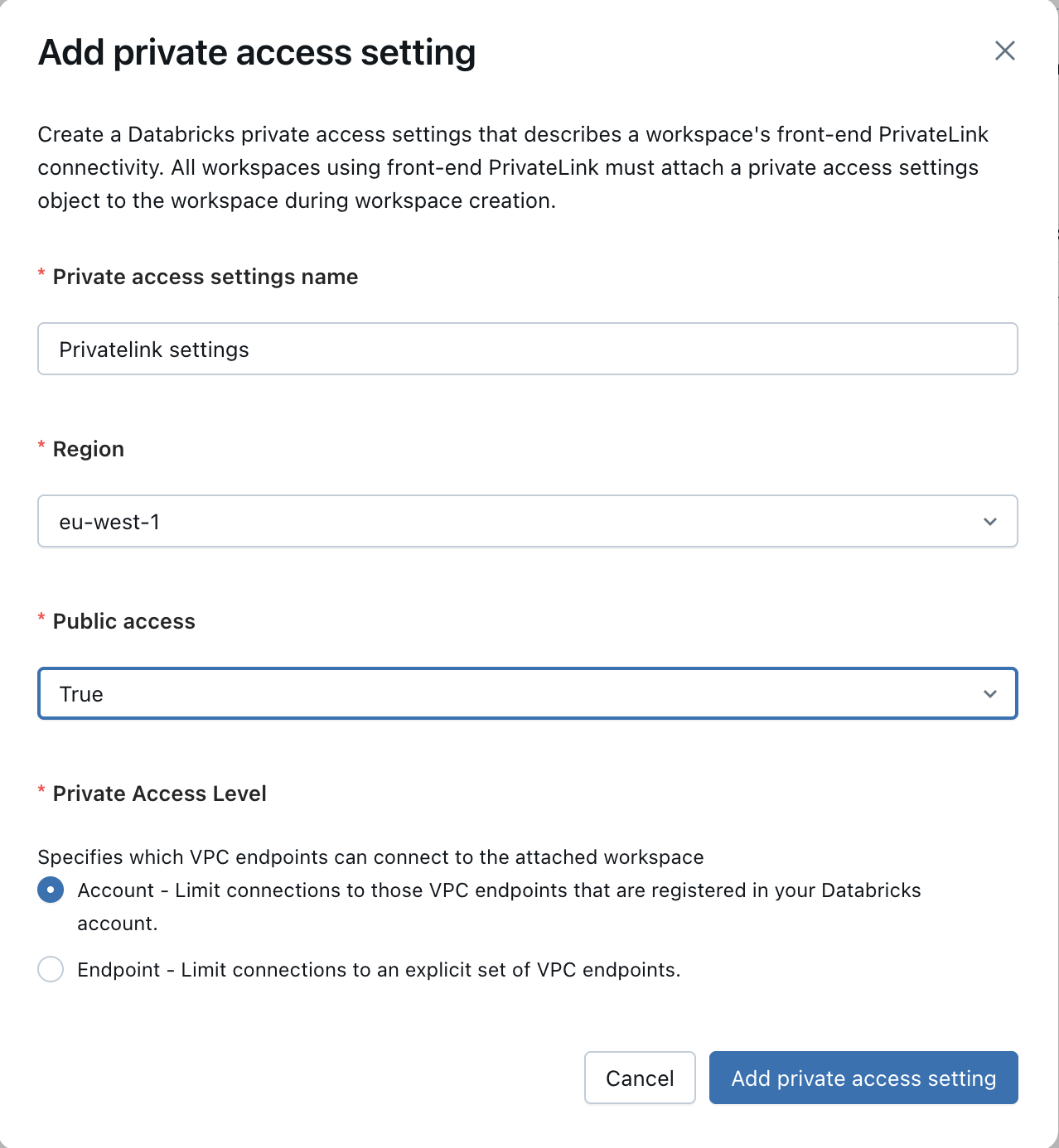 Configure Private Access