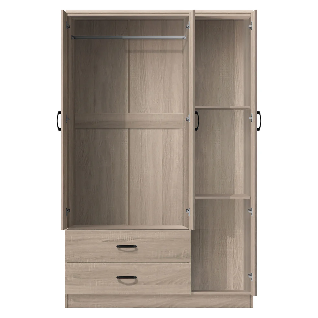 Wardrobe 3 Door + Mirror Brown — image 2