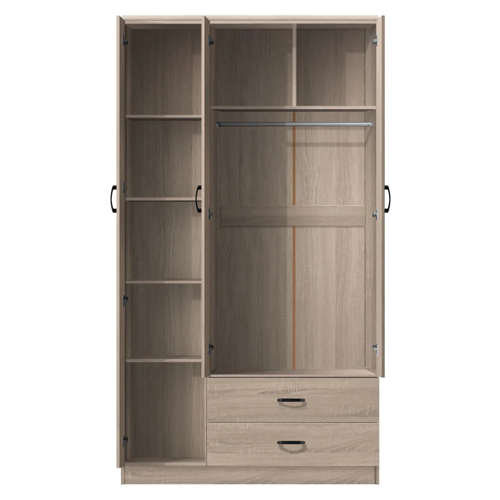 Wardrobe Brown 3 Door + 2 Drawer — image 2