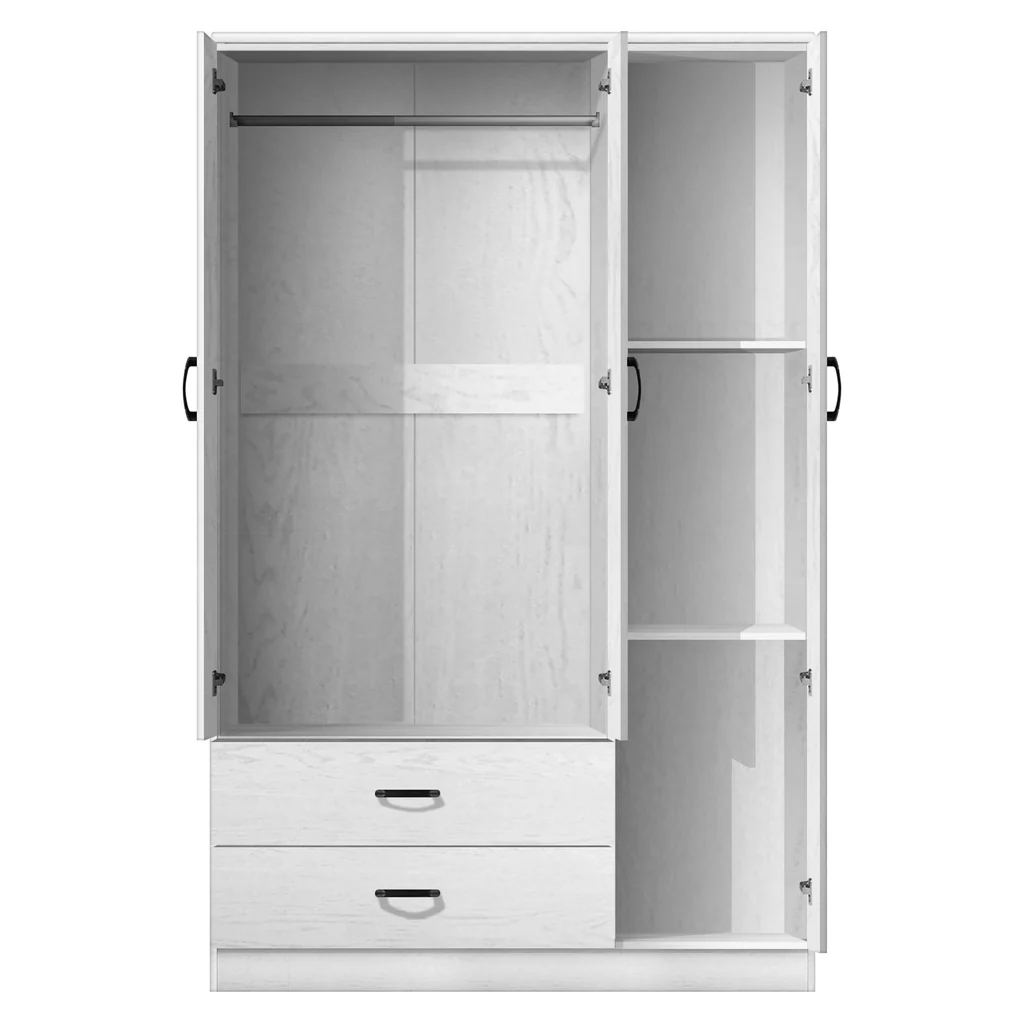 Wardrobe White 3 Door + Mirror — image 2