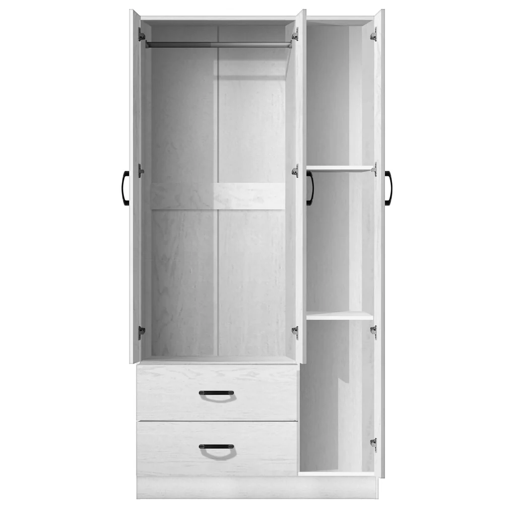 Wardrobe White 3 Doors + Mirror — image 2