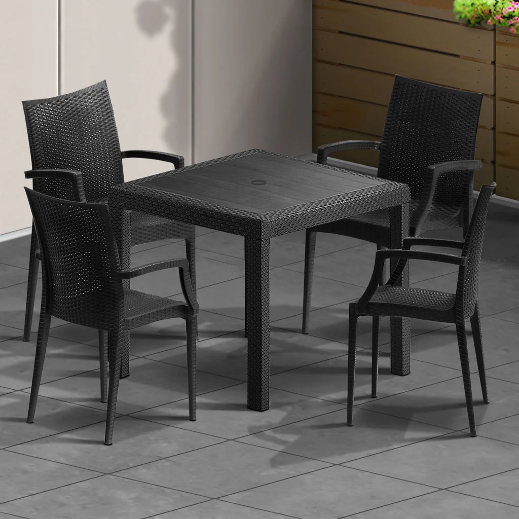 Outdoor Dining Set Black