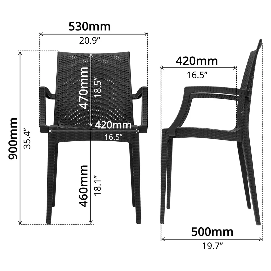 Outdoor Dining Set Black — image 5