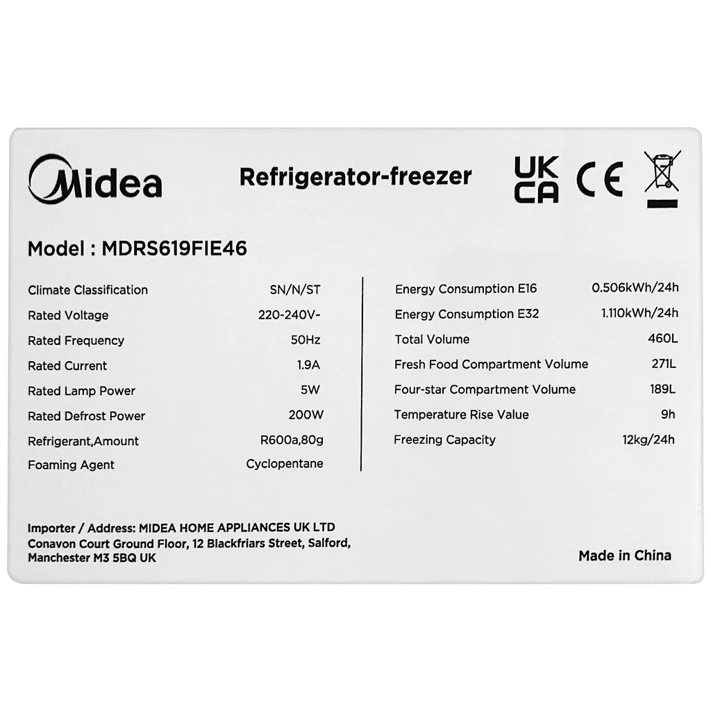 Midea Refrigerator, Inverter (460L) — image 4