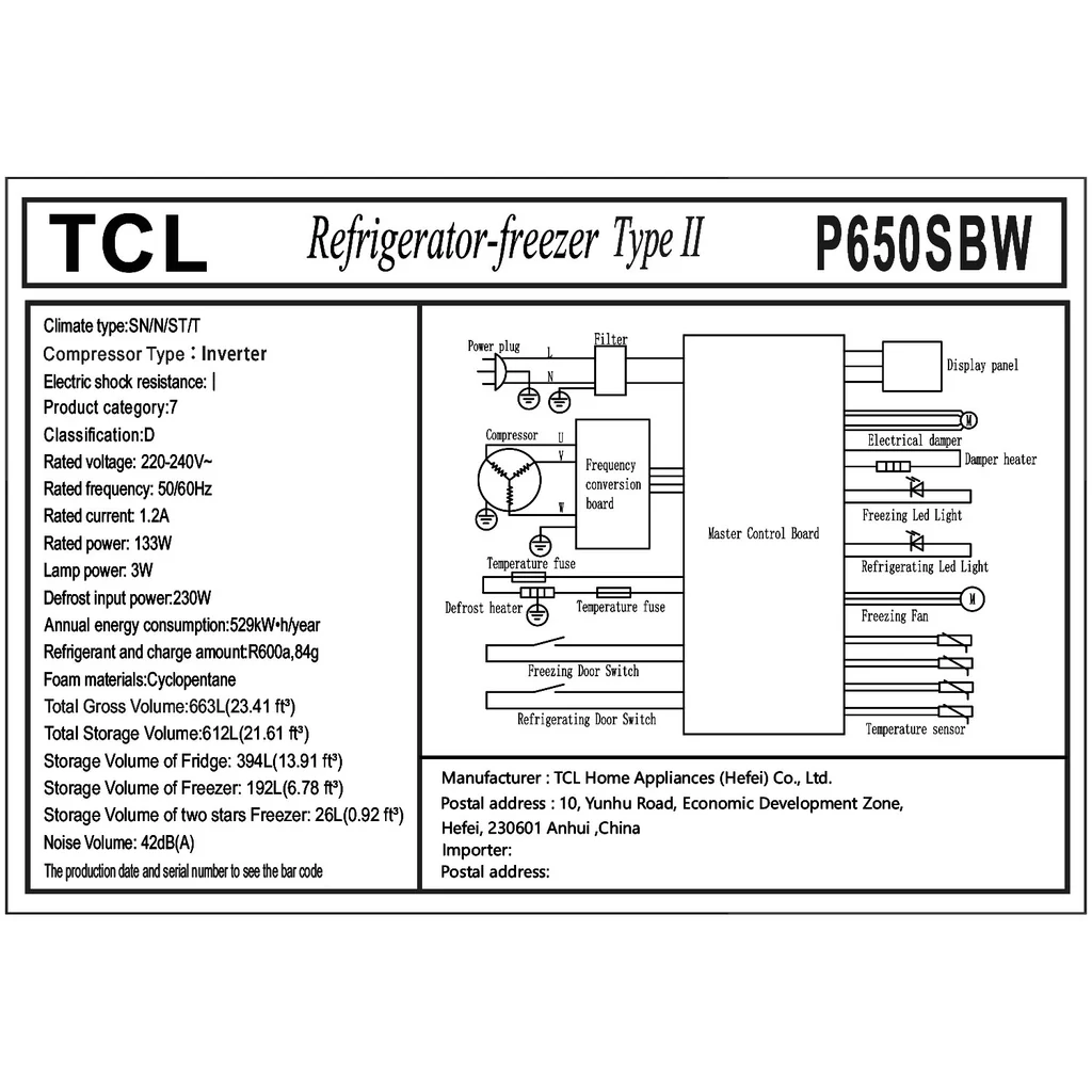TCL Refrigerator, Inverter (612L) — image 4