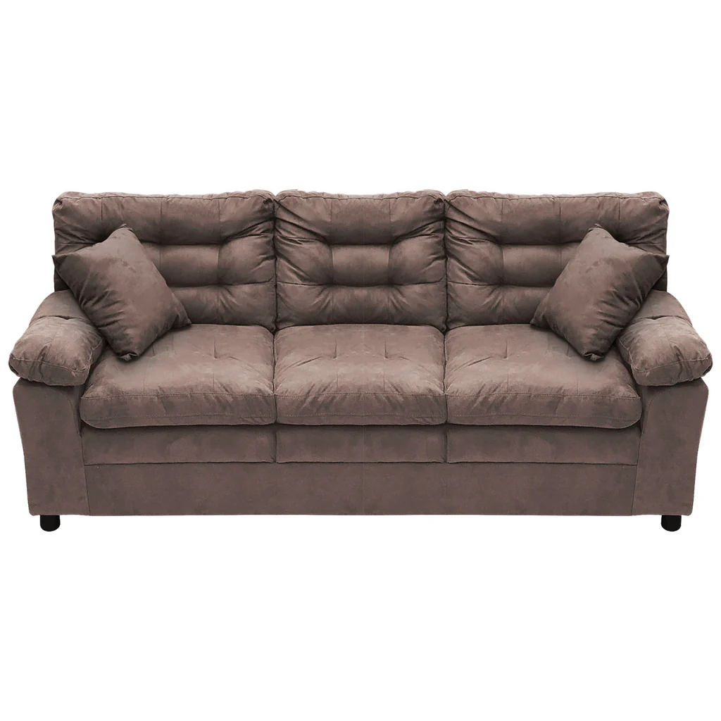3 Seater Sofa Fabric Brown — image 2