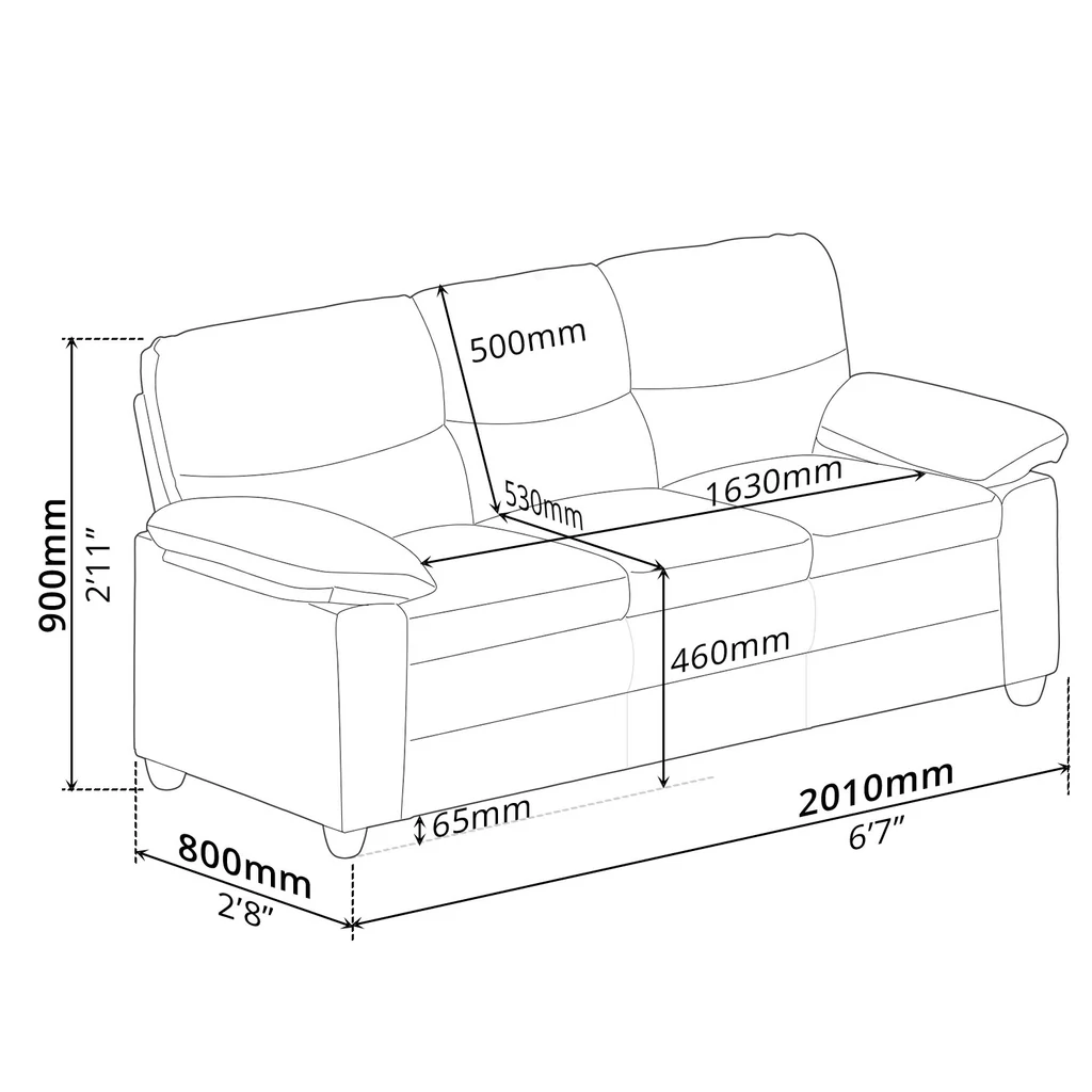 Sofa Three Seater Light Brown — image 4